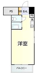 越前堀永谷マンション ワンルームの間取図画像