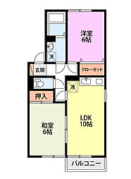 ピア・ソピアB 2LDKの間取図画像