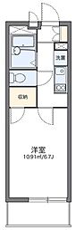 レオパレスヴィクトワール 1階1Kの間取り