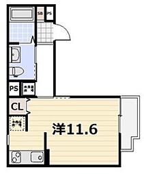 叡山電鉄叡山本線 一乗寺駅 徒歩6分の賃貸マンション 1階ワンルームの間取り