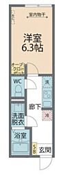 相模原市緑区橋本4丁目アパート 1Kの間取図画像