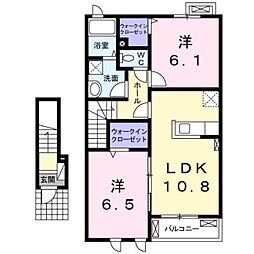 アリエッタ柏 2LDKの間取図画像