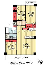 市川グリーンハイツＢ棟 8階
