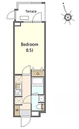S-RESIDENCE玉川学園前 1Kの間取図画像