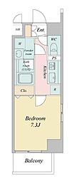 JR常磐線 柏駅 徒歩6分の賃貸マンション 7階1Kの間取り