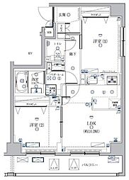 アルテシモバテル 2LDKの間取図画像