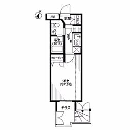 プレール・ドゥーク北新宿II 1階1Kの間取り