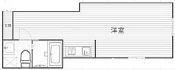 クロス西新井 2階ワンルームの間取り
