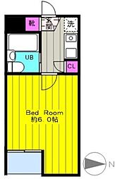 ベルトピア調布3-B 1Kの間取図画像