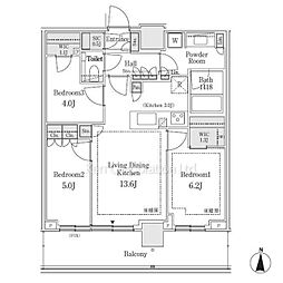 パークシティ中野ザタワーエアーズ 3LDKの間取図画像
