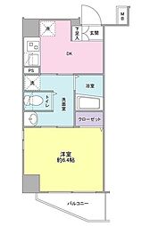 W723 5階1DKの間取り