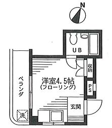 コーポアンドウ ワンルームの間取図画像