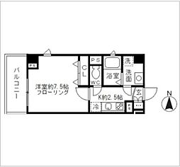 リヴェールタワー綾瀬 1Kの間取図画像