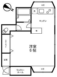 ハイツ碑文谷 2階ワンルームの間取り