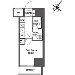スタイリオフィット溝の口 2階1Kの間取り