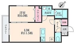 ミリアビタ稲毛東 1LDKの間取図画像