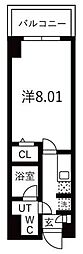アルファコート蕨3 1Kの間取図画像