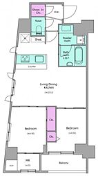 クレヴィアリグゼ西巣鴨 2SLDKの間取図画像