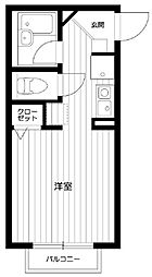 エクレール町屋 1Kの間取図画像