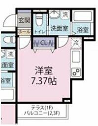 スフィーダみずほ台II 2階ワンルームの間取り