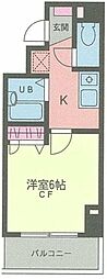 反町ツインズ 1Kの間取図画像