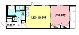東急田園都市線 三軒茶屋駅 徒歩10分の賃貸マンション 2階1LDKの間取り