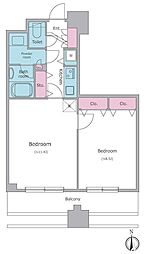 レジディア西麻布 4階1LDKの間取り