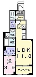 セイジュ 1階1LDKの間取り
