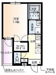 おおさか東線 城北公園通駅 徒歩5分の賃貸アパート 1階1Kの間取り
