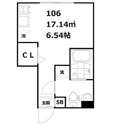 京急本線 雑色駅 徒歩9分の賃貸アパート 1階ワンルームの間取り