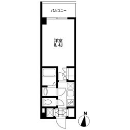 プライマル錦糸町 1Kの間取図画像