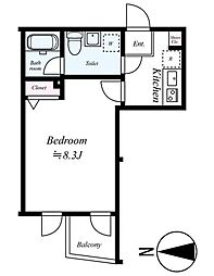 GROWS上板橋 5階1Kの間取り