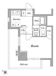 メゾン・ド・ヴィレ麻布台 10階1Kの間取り