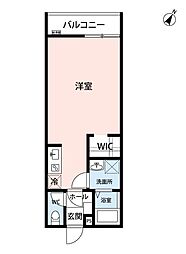 JR中央線 豊田駅 徒歩8分の賃貸アパート 1階ワンルームの間取り