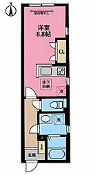 ヴィラ・フィオーレ ワンルームの間取図画像