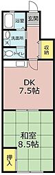 TinoOhana 1DKの間取図画像