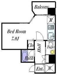 ヴェルト新宿夏目坂 2階1Kの間取り