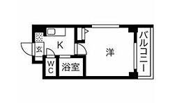 スカイコートヌーベル新宿落合 7階1Kの間取り