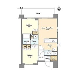 ラティエラ両国 2LDKの間取図画像