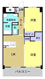フェリシアス 7階2LDKの間取り