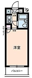 ビリジアン目白 3階ワンルームの間取り
