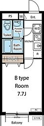 グレイス蓮根 1Kの間取図画像