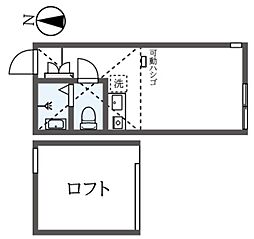 ユナイトステージジェットストリーム ワンルームの間取図画像