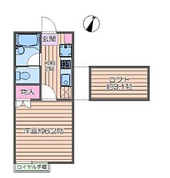 エスポワール弐番館 1Kの間取図画像