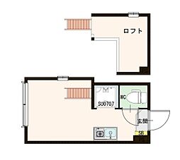 Walea 明大前 1階ワンルームの間取り