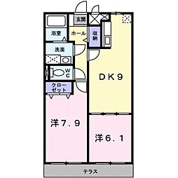 ガーデンヒル鳴滝 2LDKの間取図画像