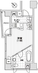 カスタリア銀座 3階ワンルームの間取り