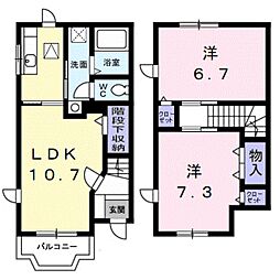 コート　デ　マグノリア　2 1階2LDKの間取り