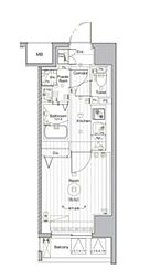 グランヴァン横濱クレストシティ 4階1Kの間取り
