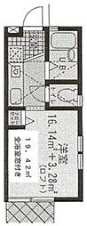Feliceウエスト 1Kの間取図画像